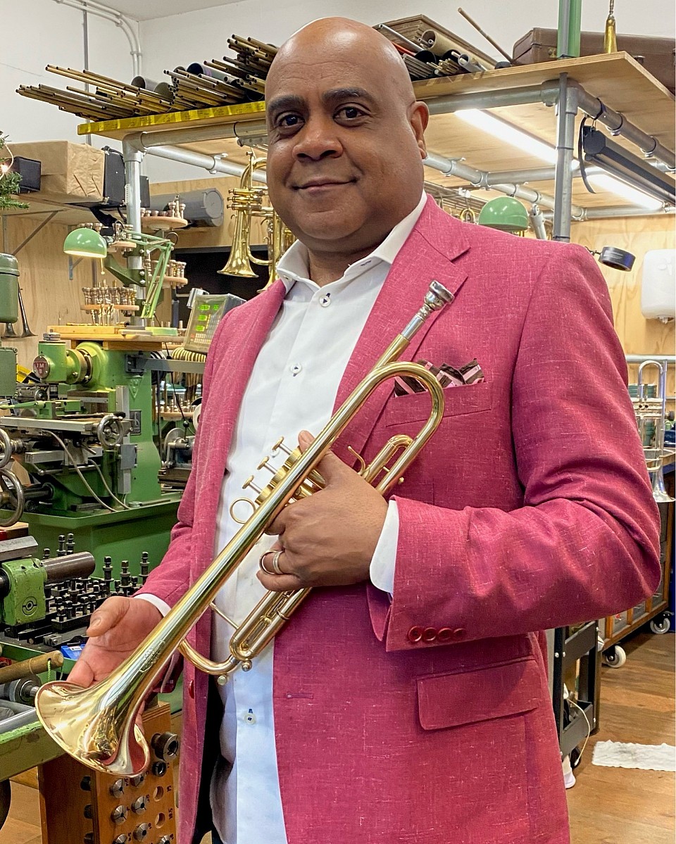 Terell Stafford with his custom RBM/R+ Bb trumpet