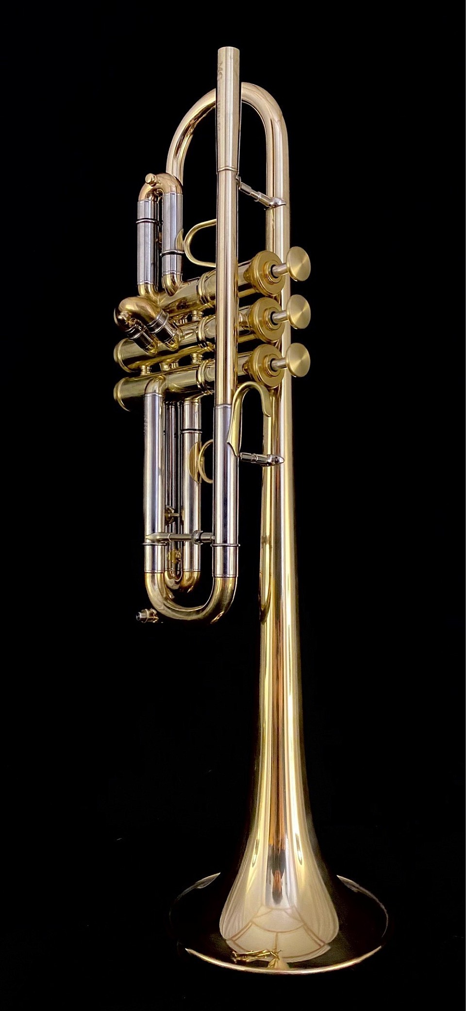 The UWH/R+ C trumpet in Raw Brass